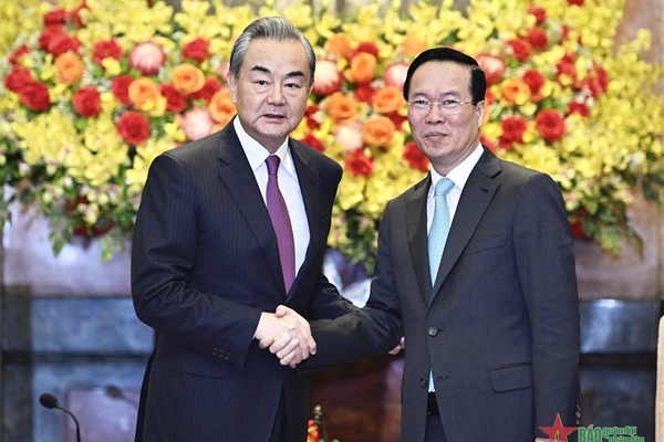 Chủ tịch nước Võ Văn Thưởng tiếp Bộ trưởng Bộ Ngoại giao Trung Quốc Vương Nghị
